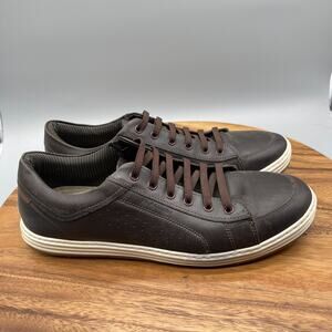 Di Pollini Shoes Mens Size 11 Brown Leather Casual Comfort Walking Sneakers